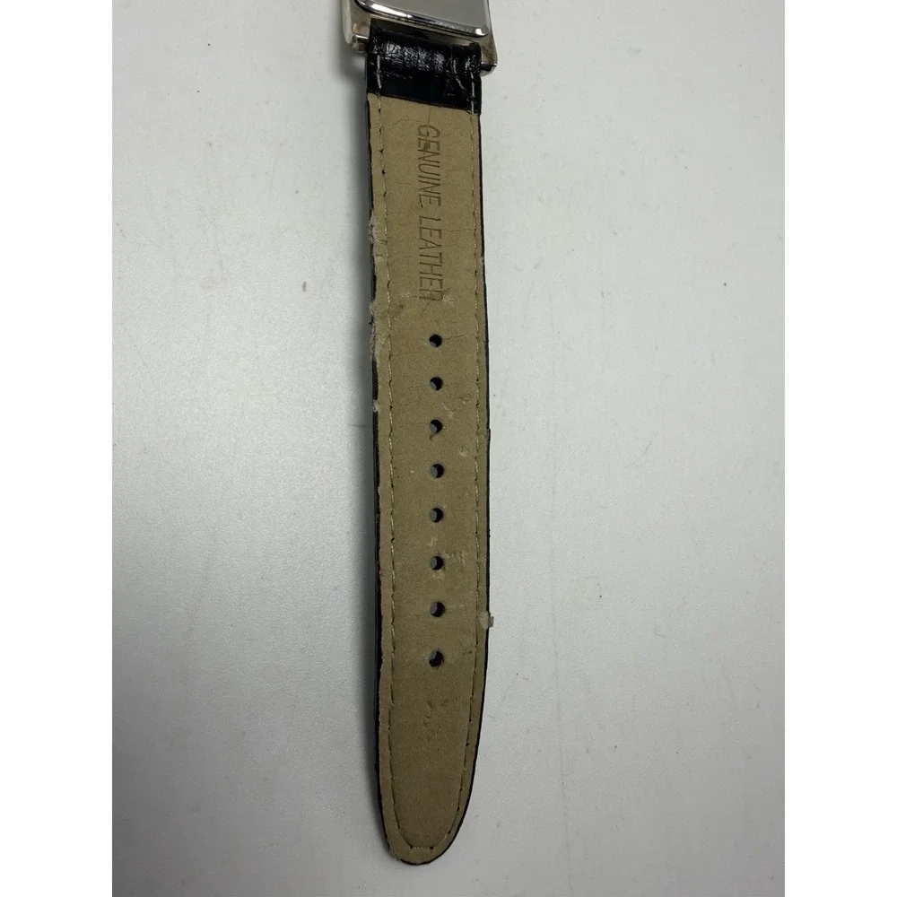 Walter Hagen WH948BKSL Dual Time New Batteries Ladies Tank Watch 23MM 7.75
